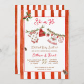 Christmas Santa Baby Clothesline Gender Reveal  Einladung (Vorne/Hinten)