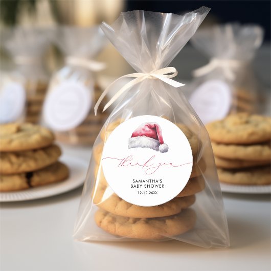 Christmas Santa Baby Danke, Baby Dusche Runder Aufkleber