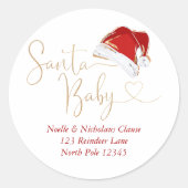 Christmas Santa Baby Envelope Seals Runder Aufkleber (Vorderseite)