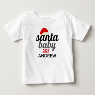 Christmas santa Baby Foto Personalisieren Name T-shirt