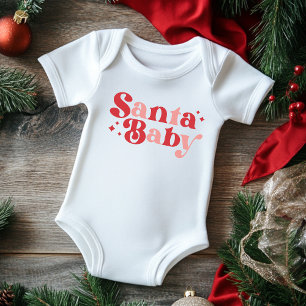 Christmas Santa Baby Niedlich Moderne Typografie Baby Strampler