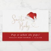 Christmas Santa Baby Pop it When She Pops Mini Schaumweinetikett (Einzelnes Label)