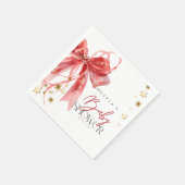 Christmas Santa Baby Red and Gold Baby Shower Serviette (Ecke)