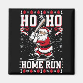 Christmas Santa Baseball Home Run Ho Ho Home Run , Magnet (Vorne)