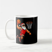 Christmas Santa Basketball Player Dunking Basketba Kaffeetasse (Links)