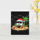 Christmas Santa Beach Xmas Trocal Hawaii Men Women Karte (Gelbe Blume)