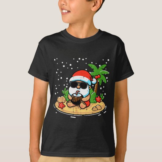 Christmas Santa Beach Xmas Trocal Hawaii Men Women T-Shirt (Vorderseite)