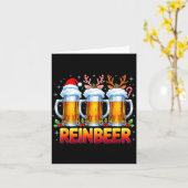 Christmas Santa Beer Lovers Funny Drinking Trend N Karte (Gelbe Blume)