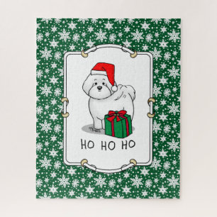 Christmas Santa Bichon Frise Dog Cute Puzzle