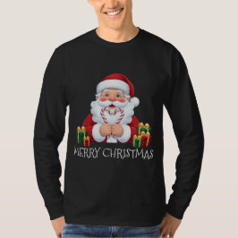 Christmas Santa Candy Cane Heart T-Shirt