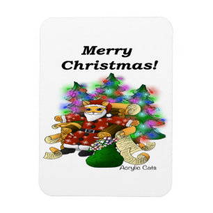 Christmas Santa Cat Magnet