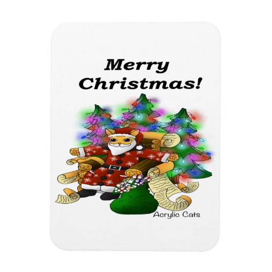 Christmas Santa Cat Magnet (Vertikal)