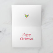 Christmas Santa Chicken Funny Festivals Hen Spaß Karte (Innenseite)
