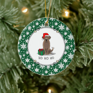 Christmas Santa Chocolate Labrador Retriever Cute Keramik Ornament
