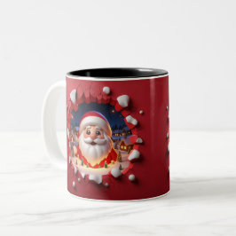 Christmas Santa Claus 3D Mugs Merry Christmas Mug Zweifarbige Tasse