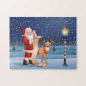 Christmas Santa Claus And Reindeer Holidays | Puzzle (Horizontal)