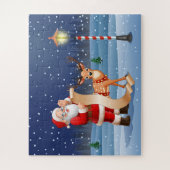 Christmas Santa Claus And Reindeer Holidays | Puzzle (Vertikal)