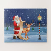 Christmas Santa Claus And Reindeer Holidays | Puzzle (Horizontal)