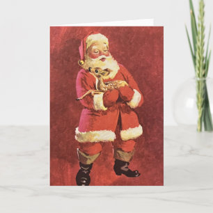 Christmas Santa Claus Baby Rentier personalisieren Feiertagskarte