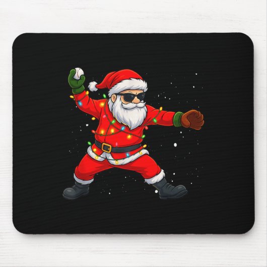 Christmas Santa Claus Baseball Tcher Boys Kids Tee Mousepad (Vorne)