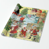 CHRISTMAS Santa Claus COLLAGE Geschenkpapier (Ungerollt)