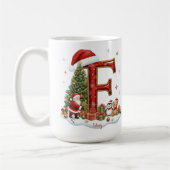 Christmas Santa Claus Elf Penguin Alphabet F Kaffeetasse (Links)