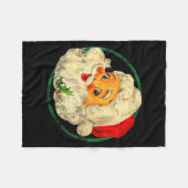 Christmas Santa Claus Face Old Fashioned Pajamas H Fleecedecke (Vorderseite (Horizontal))