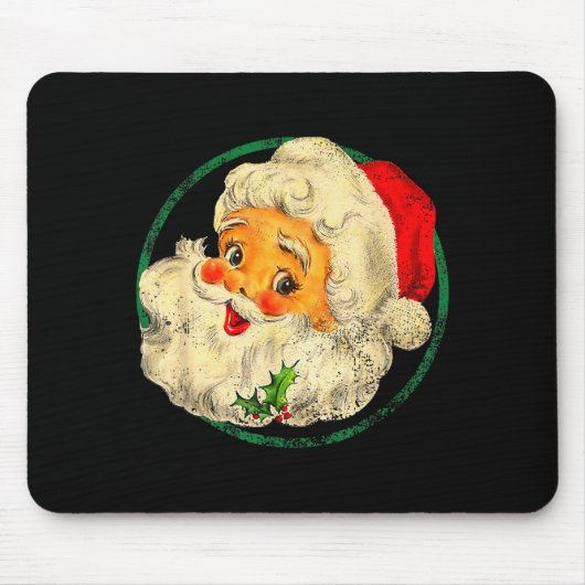 Christmas Santa Claus Face Old Fashioned Pajamas H Mousepad (Vorne)