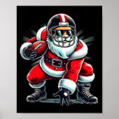 Christmas Santa Claus Football Lineman Quarterback Poster (Vorne)