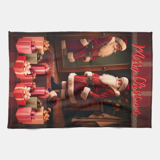 Christmas Santa Claus Geschirrtuch (Horizontal)