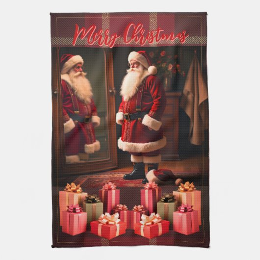 Christmas Santa Claus Geschirrtuch (Vertikal)