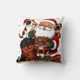 christmas, santa claus, holiday cookies, calico ca kissen