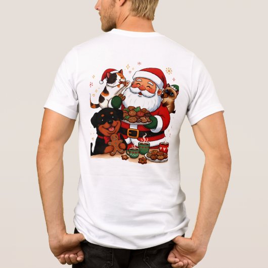 christmas, santa claus, holiday cookies, calico ca Tri-Blend shirt (Rückseite)