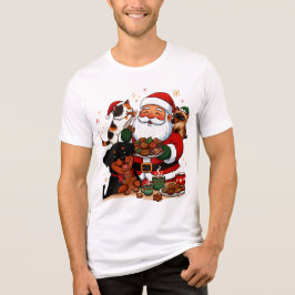 christmas, santa claus, holiday cookies, calico ca Tri-Blend shirt
