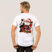 christmas, santa claus, holiday cookies, calico ca Tri-Blend shirt (Rückseite voll)