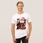 christmas, santa claus, holiday cookies, calico ca Tri-Blend shirt (Vorderseite voll)