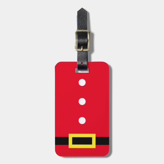 Christmas Santa Claus Outfit Belly Luggage Tag Gepäckanhänger (Vorderseite vertikal)