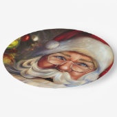 CHRISTMAS SANTA CLAUS PAPIER TELLER (Schrägansicht)