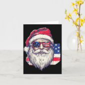 Christmas Santa Claus Patriotic Usa Sungles In Jul Karte (Gelbe Blume)