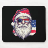 Christmas Santa Claus Patriotic Usa Sungles In Jul Mousepad (Vorne)