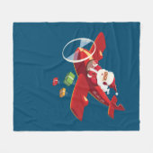 Christmas Santa Claus Pilot Flying Airplane Gift Fleecedecke (Vorderseite (Horizontal))