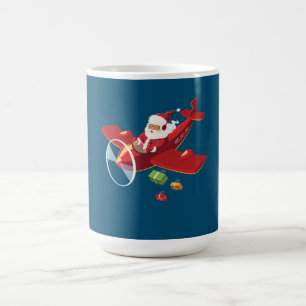 Christmas Santa Claus Pilot Flying Airplane Gift Kaffeetasse