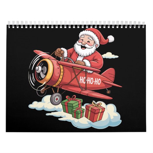 Christmas Santa Claus Pilot Flying Airplane Gift Kalender (Titelbild)