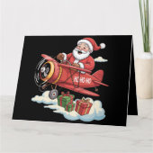 Christmas Santa Claus Pilot Flying Airplane Gift Karte (Vorderseite)