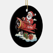 Christmas Santa Claus Pilot Flying Airplane Gift Keramik Ornament (Rechts)