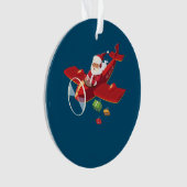 Christmas Santa Claus Pilot Flying Airplane Gift Ornament (Vorderseite)