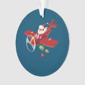 Christmas Santa Claus Pilot Flying Airplane Gift Ornament (Vorderseite)