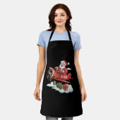 Christmas Santa Claus Pilot Flying Airplane Gift Schürze (Getragen)