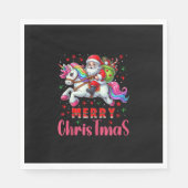 Christmas Santa Claus Riding a Unicorn Tank Top Serviette (Vorderseite)