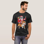 Christmas Santa Claus Riding English Bulldog Xmas T-Shirt (Vorne ganz)